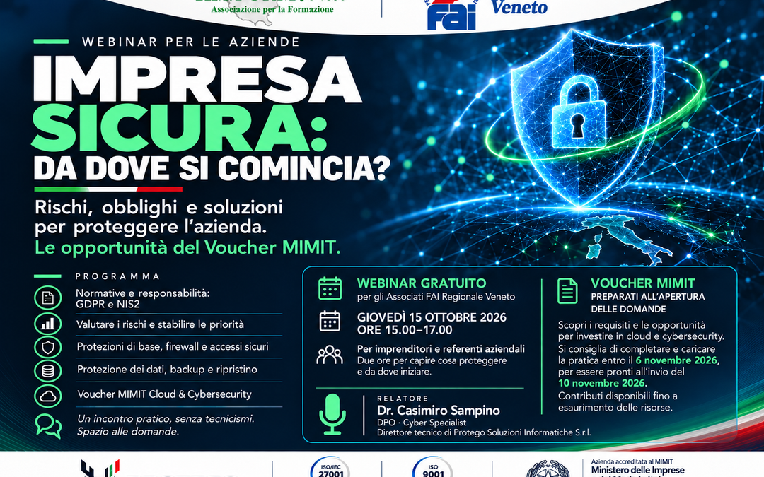 WEBINAR GRATUITO “IMPRESA SICURA: DA DOVE SI COMINCIA?”